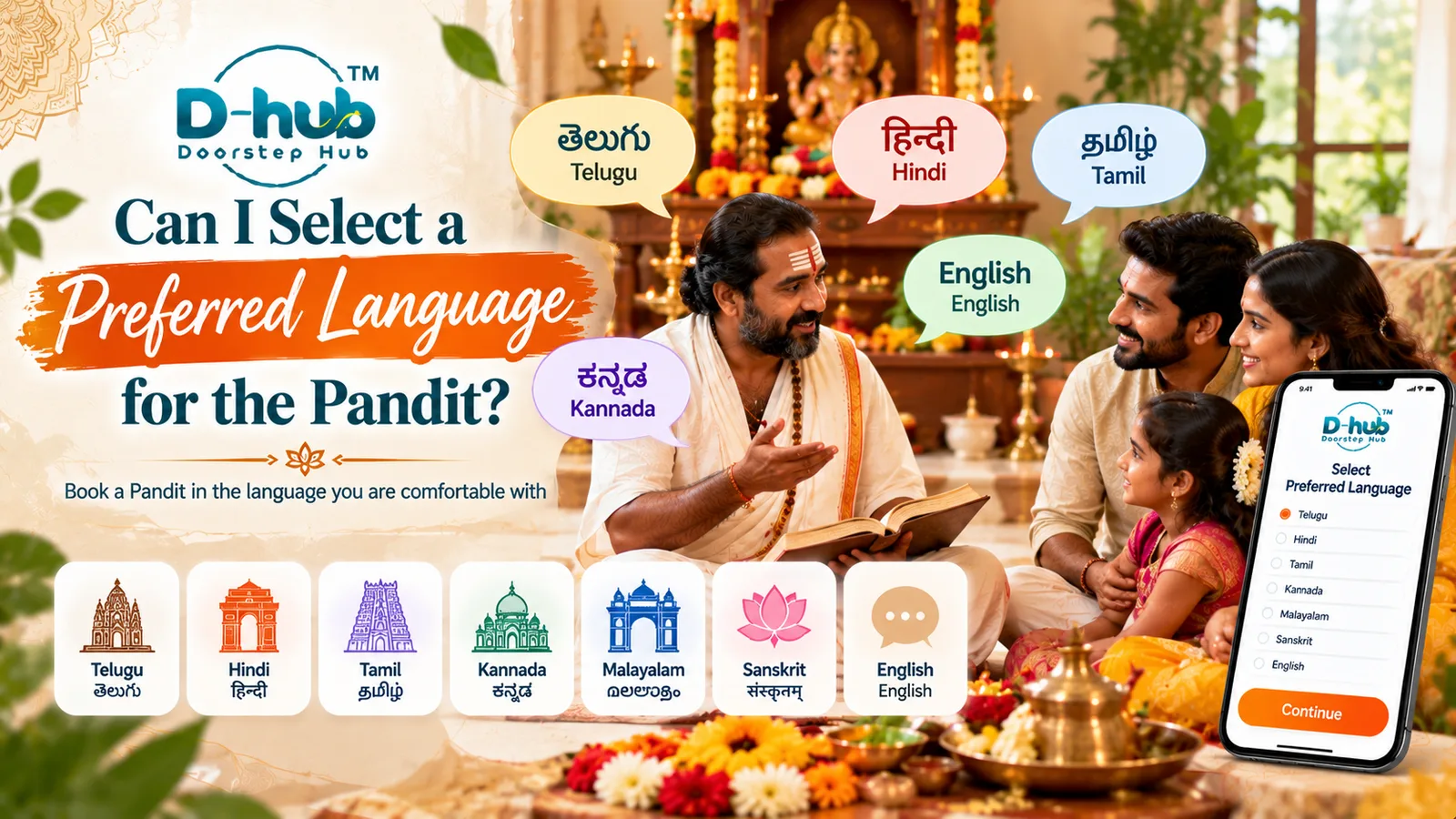 Can I Select a Preferred Language for the Pandit?