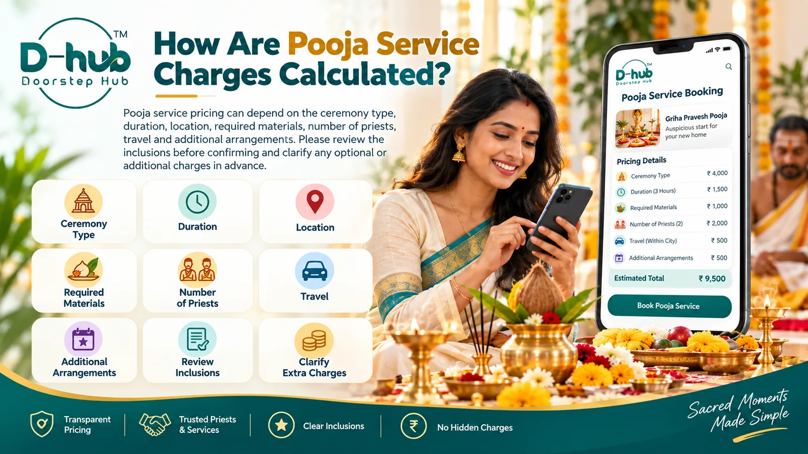 How Are Pooja Service Charges Calculated?