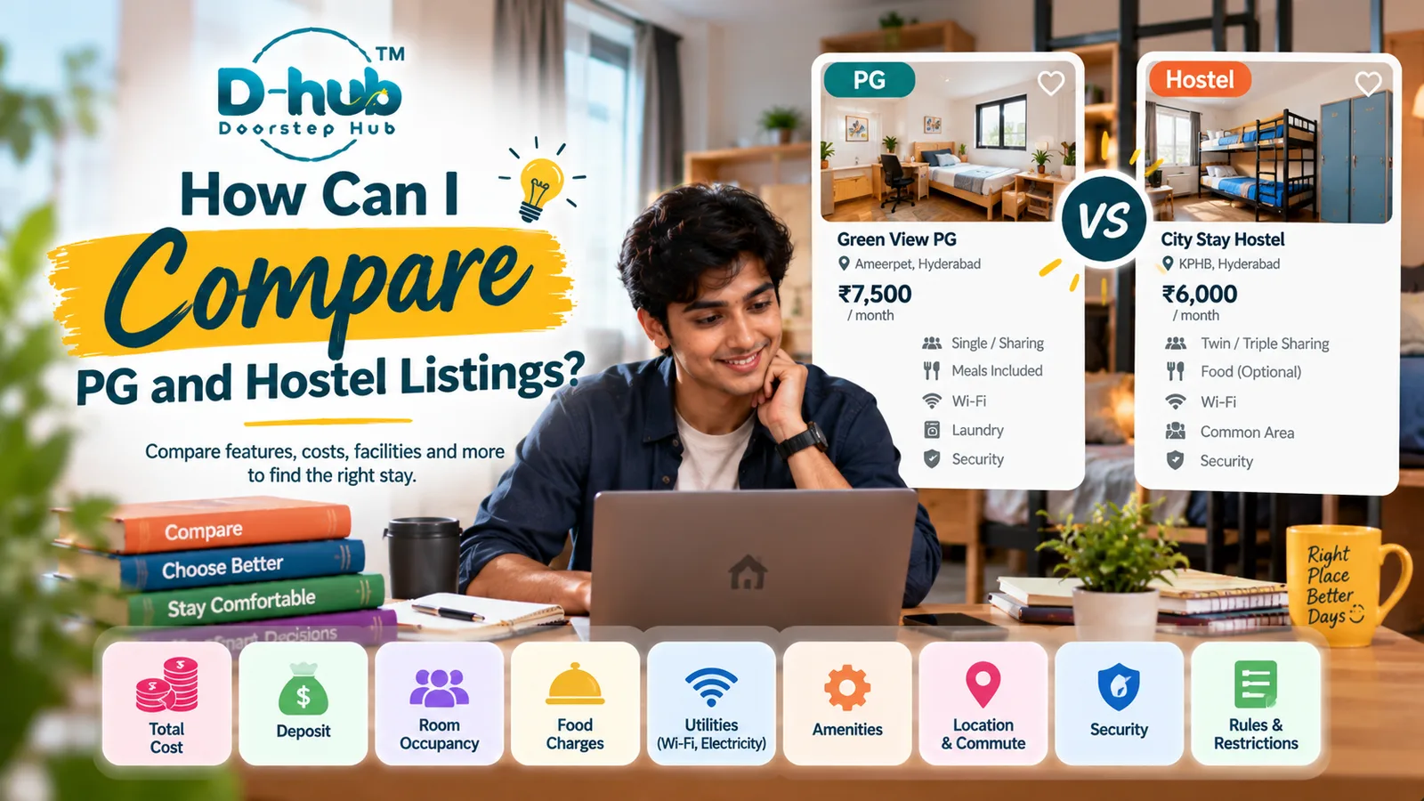 How Can I Compare PG and Hostel Listings?