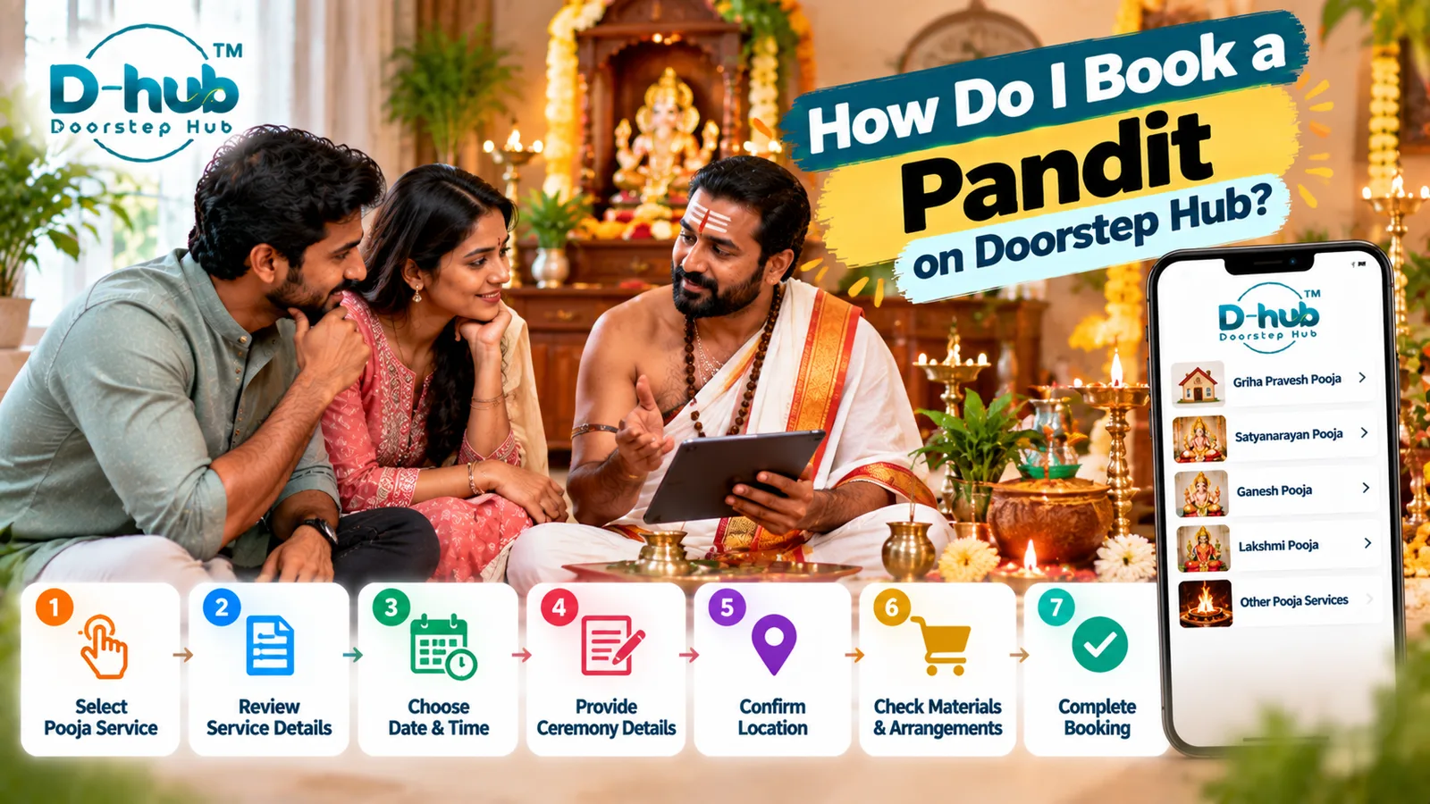 How Do I Book a Pandit on Doorstep Hub?