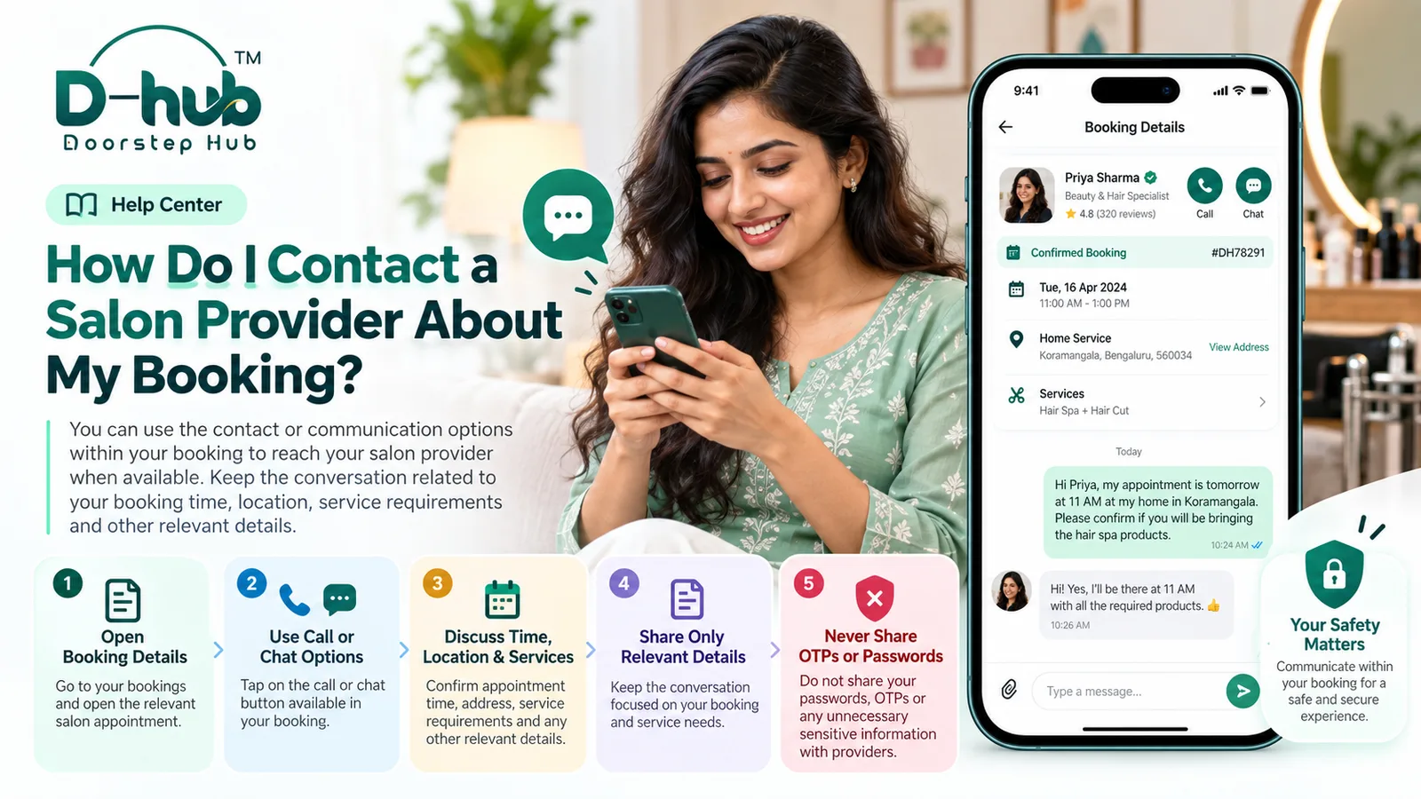 How Do I Contact a Salon Provider About My Booking?