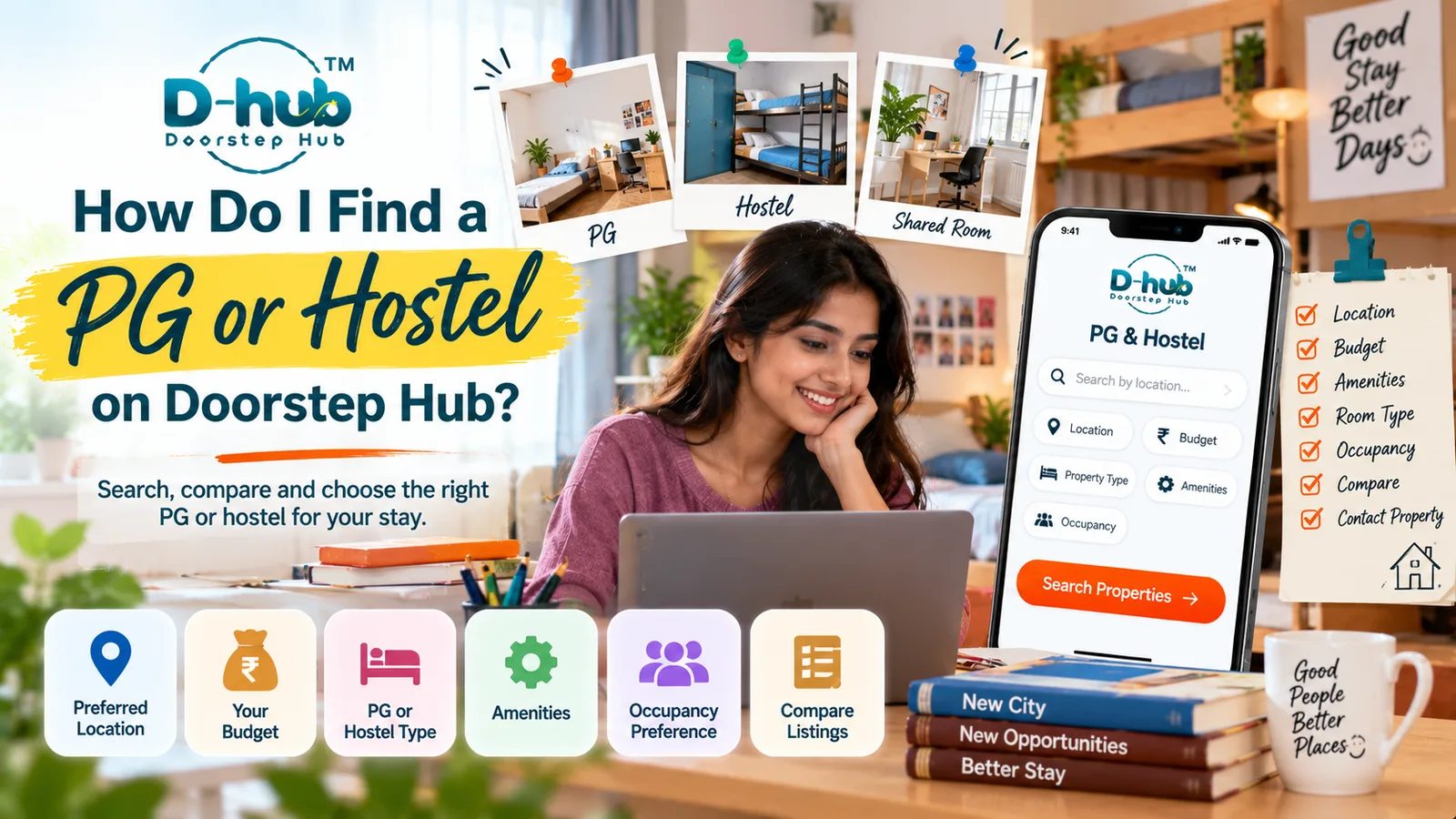 How Do I Find a PG or Hostel on Doorstep Hub?