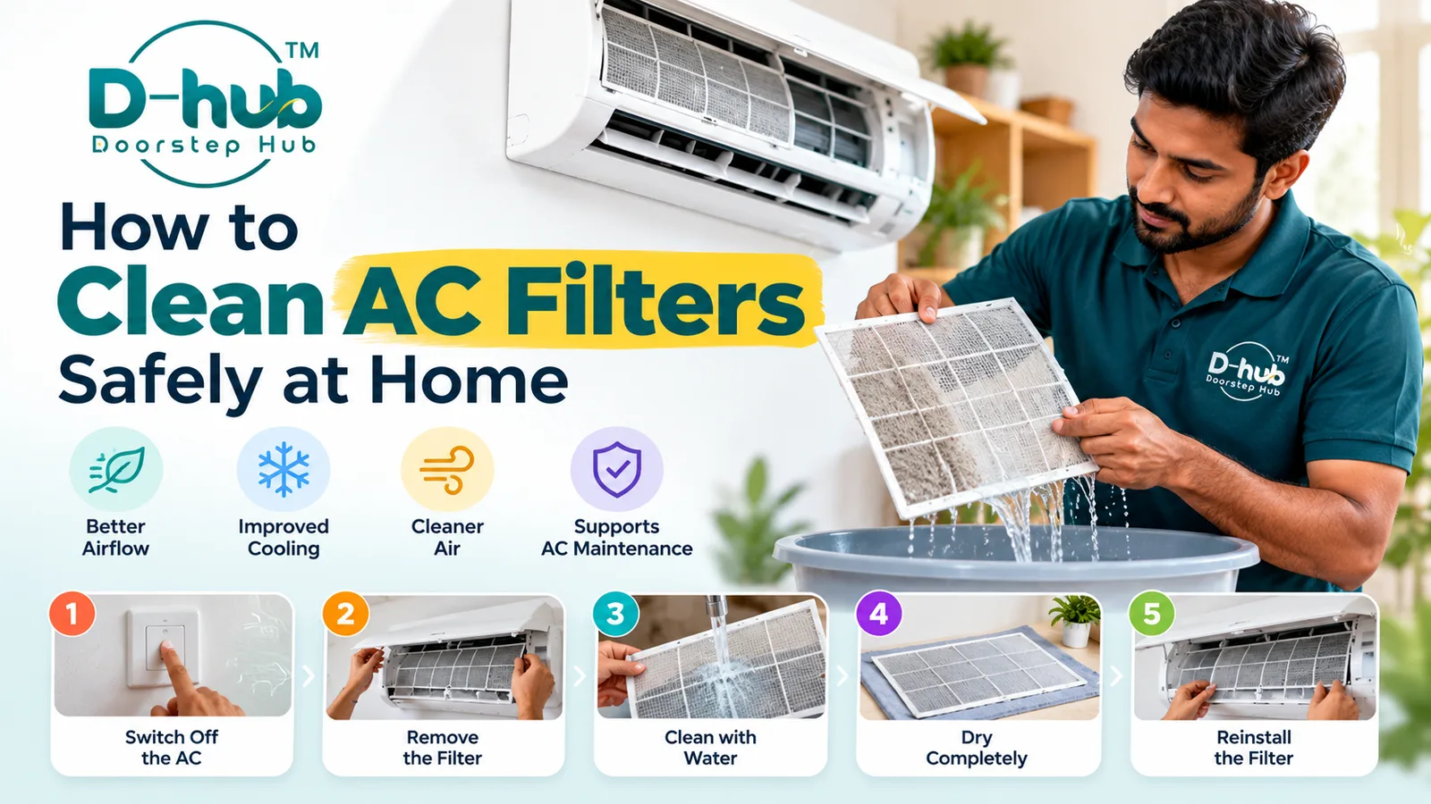 How to Clean AC Filters Safely at Home
